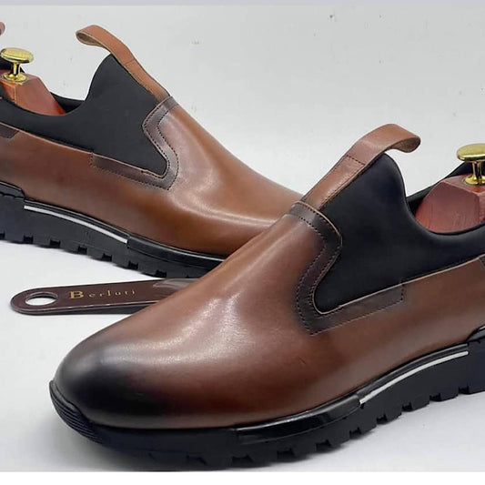 Soulier Bottes En Cuir Marron 100,000