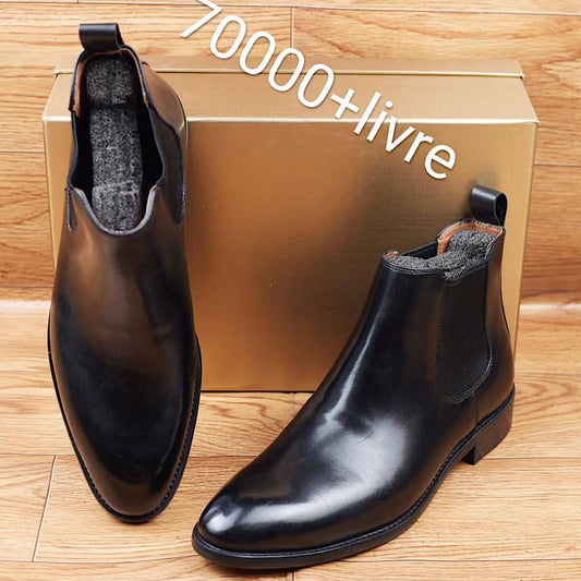 Soulier Bottes En Cuir A Lacets
