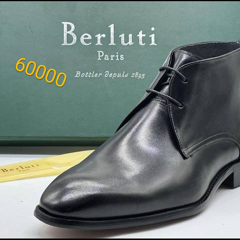 Soulier Bottes En Cuir A Lacets