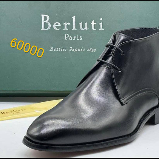 Soulier Bottes En Cuir A Lacets