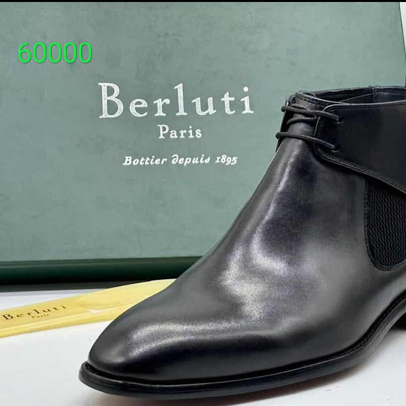 Soulier Bottes En Cuir A Lacets