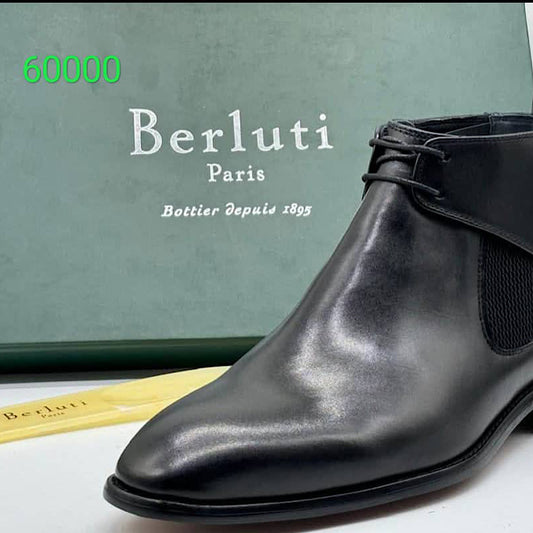 Soulier Bottes En Cuir A Lacets