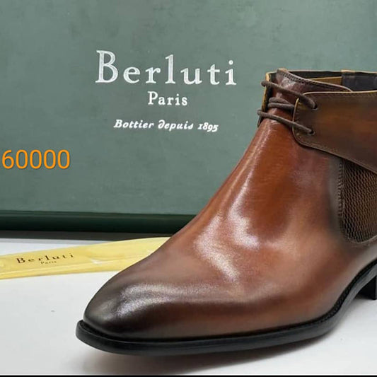 Soulier Bottes En Cuir A Lacets