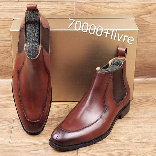 Soulier Bottes En Cuir A Lacets